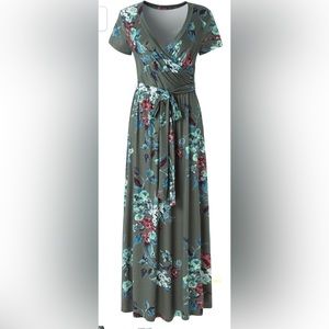 Green floral maxi dress